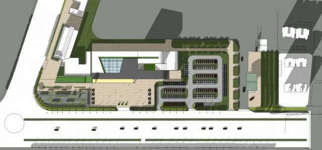 Sketchup Station Road Bridge | Multi story Bus Station, High rise Office Building, Hotel, Transportation Building, Modern Style