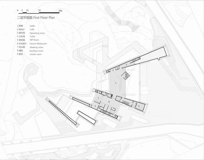 BIM architecture | Scattered 'folding fans' on the yellow floor: design of the tourist center/water stone in Zhengzhou Jianye Football Town