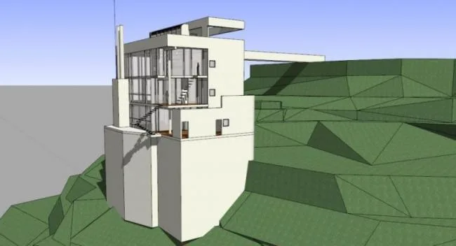 Sketchup Residential Model | Douglas Residence, White Richard Meyer, Modern Style