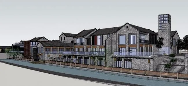 Sketchup Business Model | Commercial Street, Modern Chinese Style