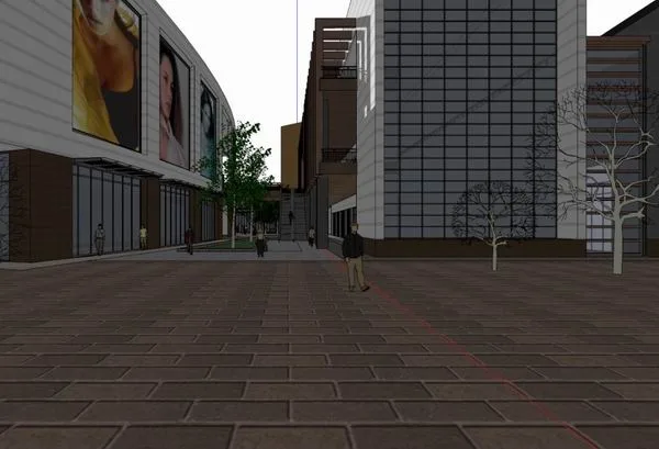 Sketchup Business Model | Multi story Commercial Shopping Plaza, Modern Style