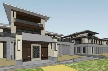SketchUp Lake Villa Cluster | Chinese-Style Multi-Story Single-Family Homes-BIM WORLD