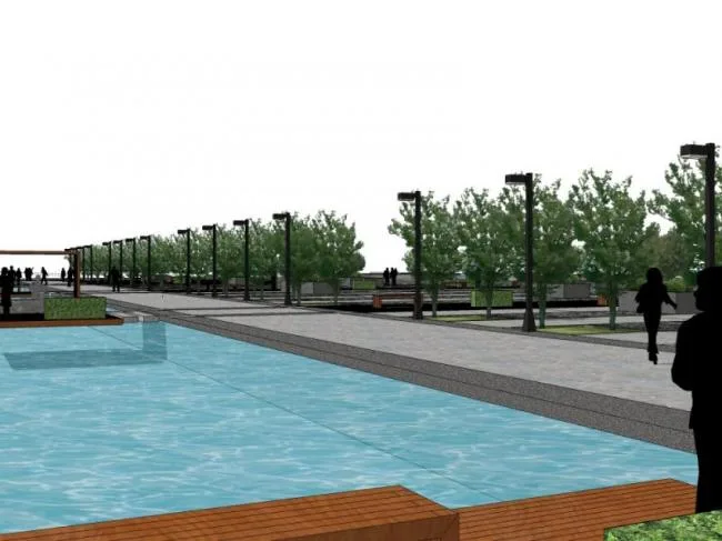 Sketchup Landscape Model | Waterfront Landscape, Modern Style