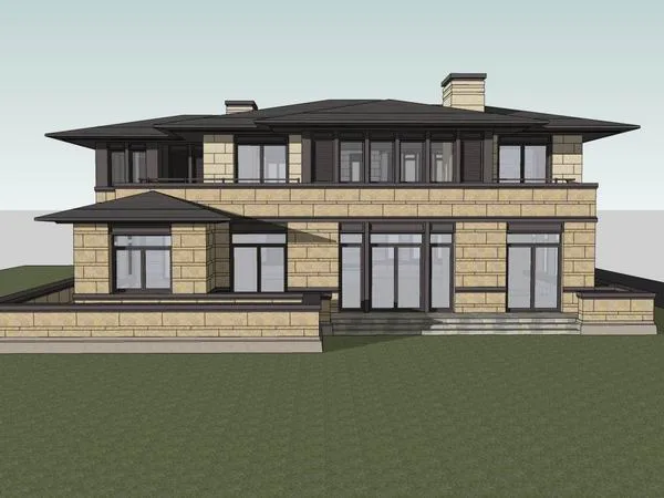 Sketchup Villa Model | Single Family Villa, Classical Style