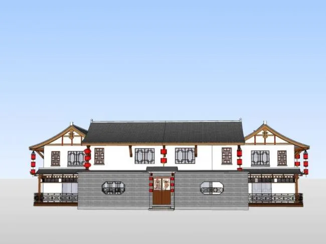 Sketchup Villa Model | Solo Villa, Chinese Style
