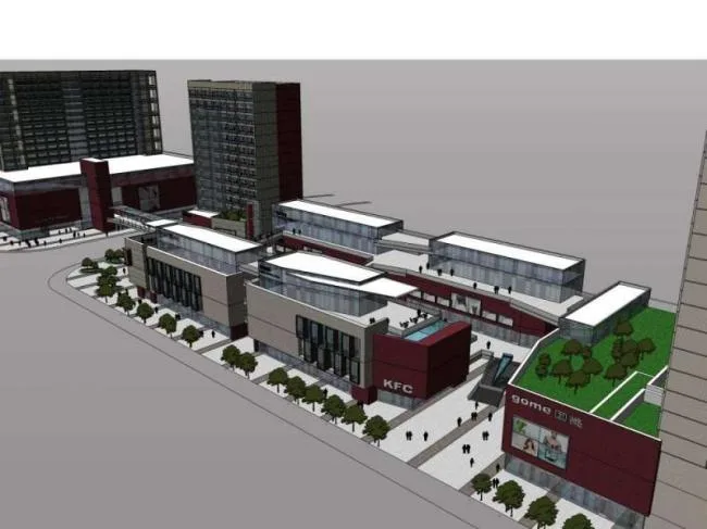 Sketchup Complex Model | Multi story High rise Complex, Commercial Street, Shopping Center, Residential, Office, Modern Style