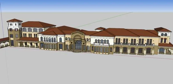 Sketchup Residential Model | Multi story Sales Center, Residential, Classical Style