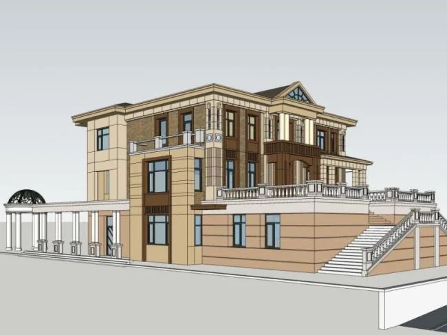 Sketchup Villa Model | Solo Villa, Modern Style