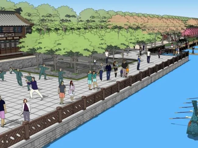 Sketchup Landscape Model | Park Landscape, Modern Style