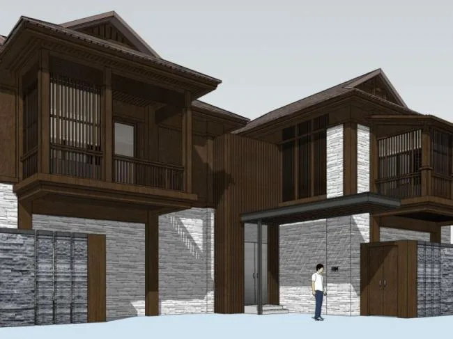 Sketchup Hotel Model | Hotel, Chinese Style