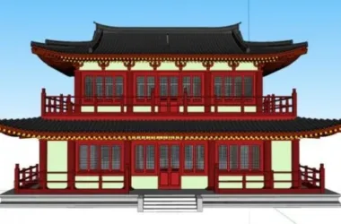 SketchUp Model of Ancient Chinese Architecture with Multi-Story Attic-BIM WORLD