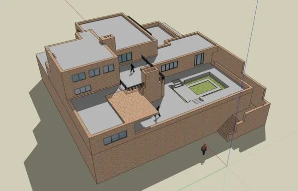 Sketchup Villa Model | Wolf Residence, Villa, Modern Style