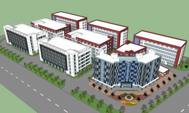 Sketchu Industrial Building | Multi story factory, factory area, office building, industrial building