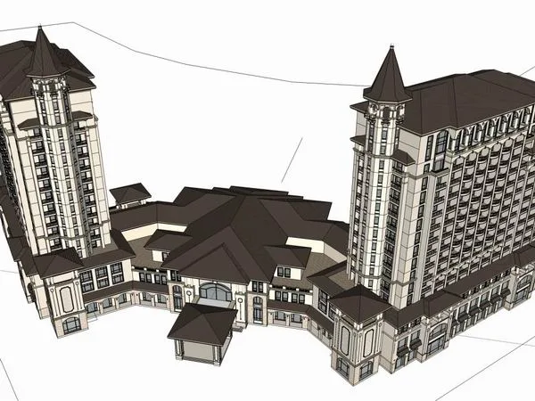 Sketchup Hotel Model | High rise Hotel, European Classical Style