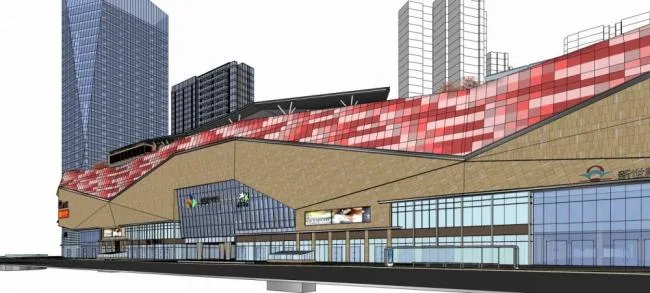 Sketchup Complex Model | Multi story high-rise mixed use, commercial podium, complex, hotel office, modern style