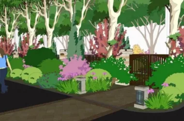 Modern Villa Entrance Landscape Design | SketchUp 3D Model-BIM WORLD