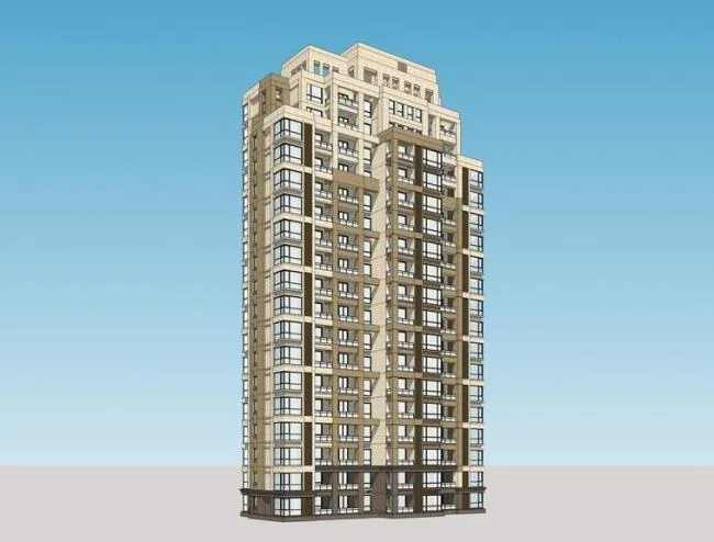Sketchup Residential Model | High rise Residential Buildings, Residential Buildings, Neoclassical Style