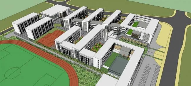 Modern Multi-Story School Campus Model in SketchUp: Educational Architecture Design