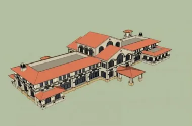 SketchUp Business Model: Multi-Story Classical Style Clubhouse Design-BIM WORLD