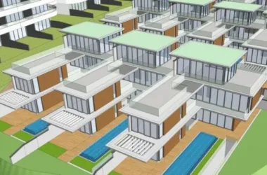 Modern High-Rise Coastal Villa Hotel 3D Model in SketchUp-BIM WORLD