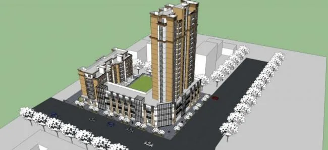 Sketchup Complex Model | Multi story Commercial Complex, Residential, Classical Style