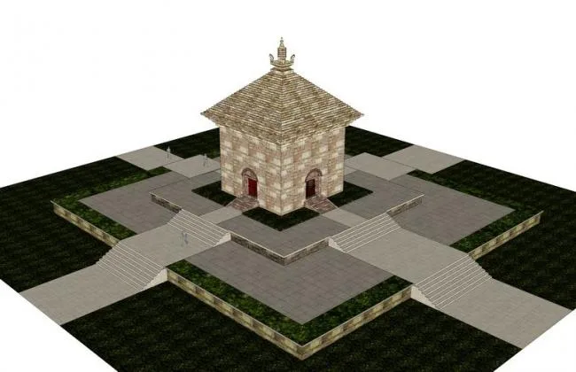 Sketchup Sketch Model | Four Gate Tower, Landscape Tower, Sketch, Classical Style