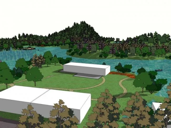 Sketchup Landscape Model | Wetland Park Landscape, Modern Style