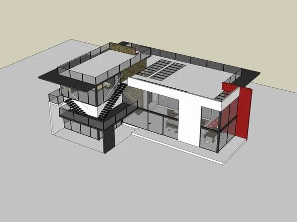 Sketchup Villa Model | Solo Villa, Modern Style