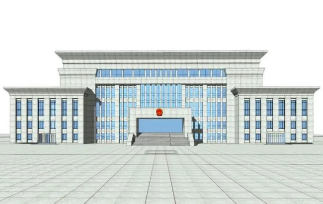 SketchUp Model of a Multi-Story Administrative Office in Simplified European Style
