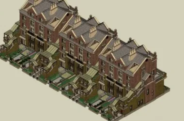 British-Style Townhouse Villa Model in SketchUp-BIM WORLD
