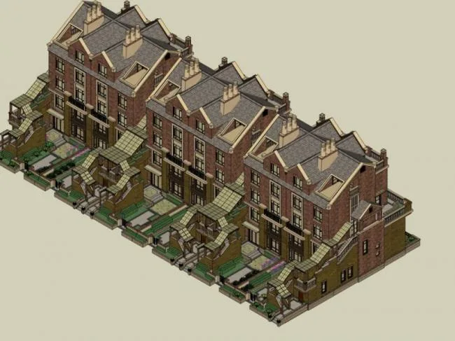 British-Style Townhouse Villa Model in SketchUp