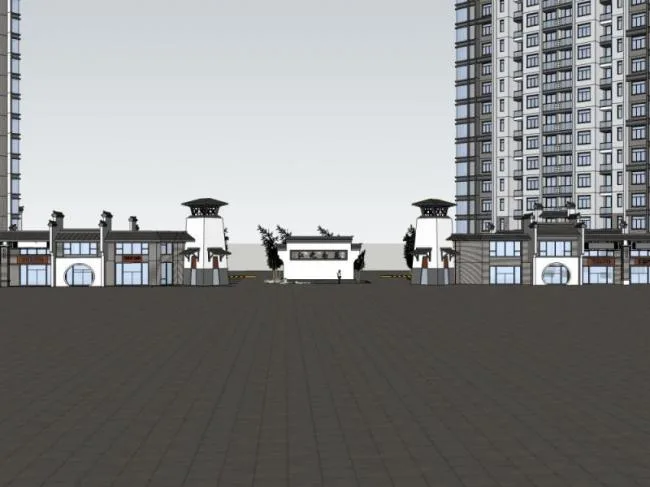 Sketchup Sketch Model | Gate, Chinese Style, Sketch