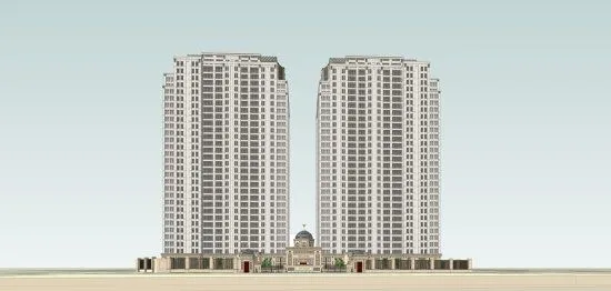 Sketchup Residential Model | Super High rise Residential Buildings, Residential Buildings, Classical Style
