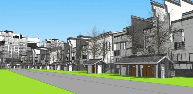 SketchUp Residential Models: Multi-Story Communities, High-Rise Apartments, Duplex Villas, and Chinese-Style Homes