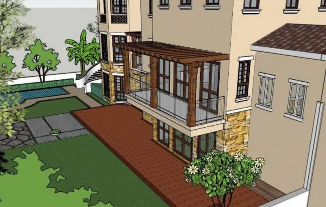 Sketchup Villa Model | Stacked Villa, Classical Style