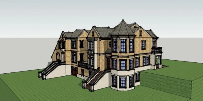 Sketchup Villa Model | Stacked Villa, Classical Style