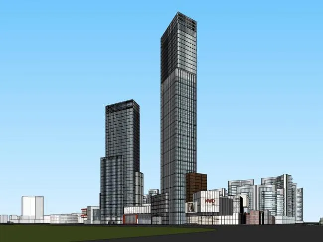 Sketchup Complex Model | Super high-rise commercial complex, office hotel, modern style