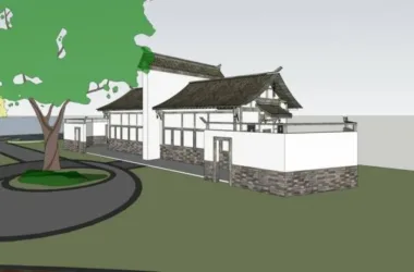 SketchUp Model of a Single-Story Public Toilet in Traditional Chinese Style-BIM WORLD