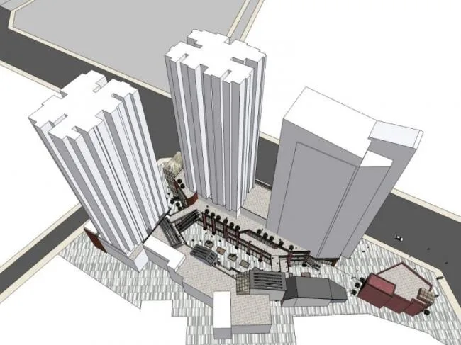 Sketchup Complex Model | Multi story Commercial Complex, Modern Style