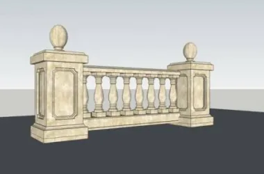 European-Style Railing Components in SketchUp Material Models-BIM WORLD