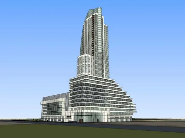 Modern Super High-Rise Hotel Model in SketchUp
