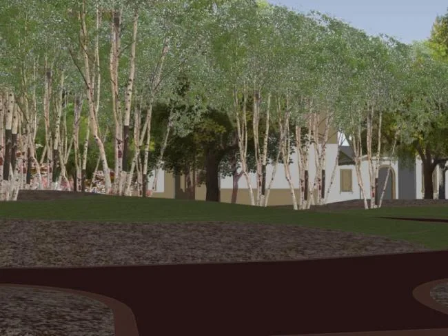 Modern Courtyard Landscape Design in SketchUp