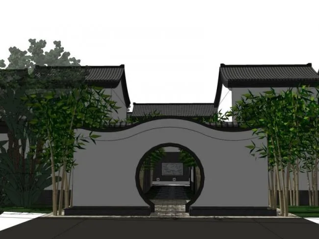 Sketchup Villa Model | Villa Residential Complex, Chinese Style