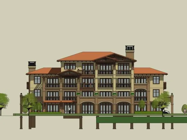 Sketchup Villa Model | Twin Villa, Classical Style