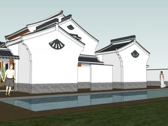 Sketchup Business Model | Multi story Club, Modern Chinese Style