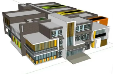 Modern Multi-Story Kindergarten School Model | Campus Architecture in SketchUp-BIM WORLD