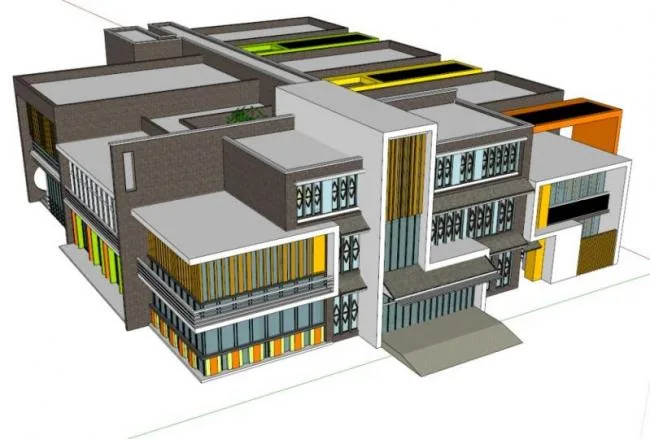 Modern Multi-Story Kindergarten School Model | Campus Architecture in SketchUp