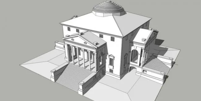 Sketchup Business Model | Multi story Clubhouse, Classical Style