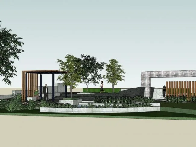 Sketchup Landscape Model | Courtyard Landscape, Modern Style
