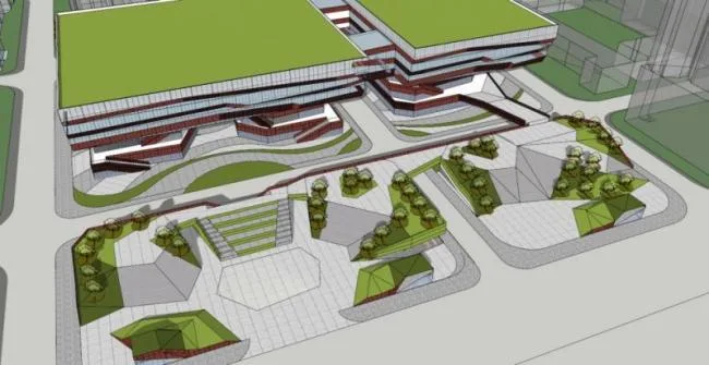 Sketchup Business Model | Multi story Shopping Center, Modern Style